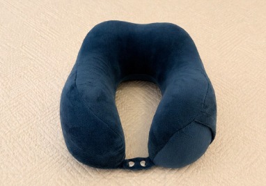 Cloud Wrap Travel Neck Pillow, front view with snap clasp